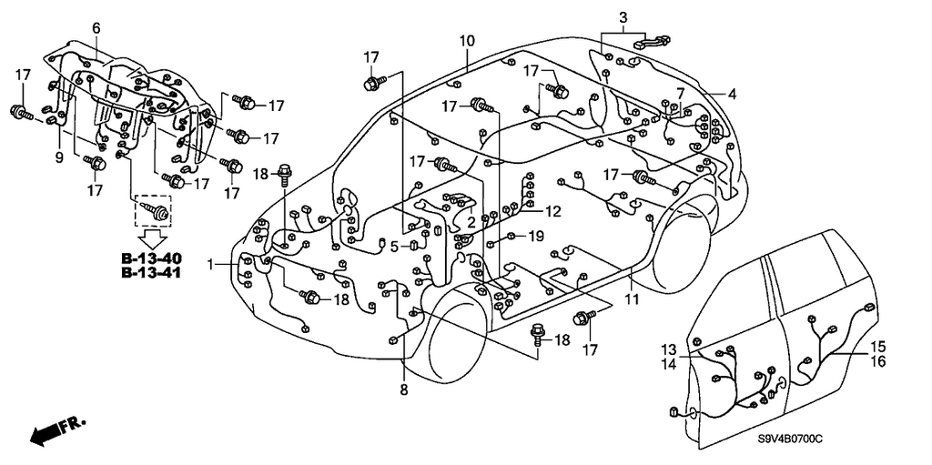 New 2006-2008 Fits Honda Pilot Wire, Interior (Include Feeder), Part # 32155-S9V-A12