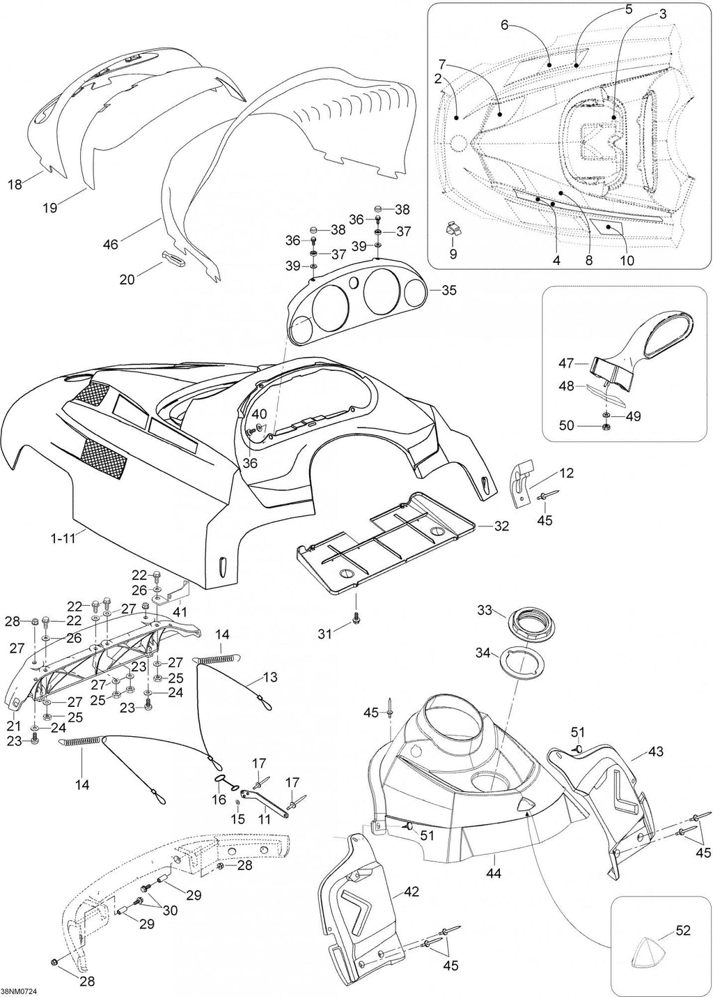 Fits 2005-2007 Ski-Doo Expedition 600 H.O. SDI / Expedition TUV 1300 (Europe) Models RH Adaptor, OEM Part # 605350577