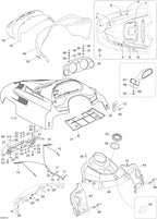 Fits 2005-2007 Ski-Doo Expedition 600 H.O. SDI / Expedition TUV 1300 (Europe) Models RH Adaptor, OEM Part # 605350577