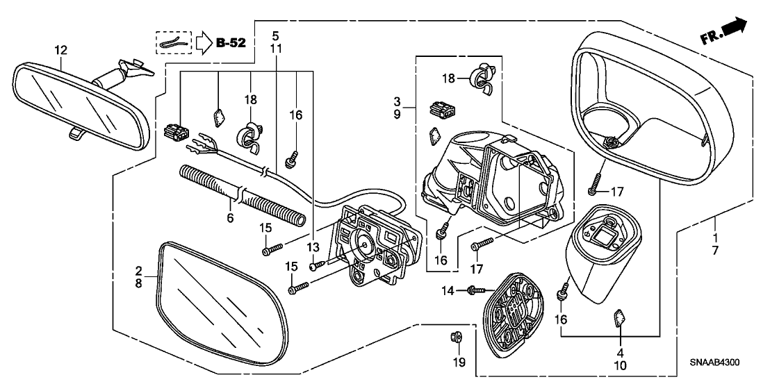 New 2006-2011 Fits Honda Civic Actuator Set, Passenger Side, Part # 76210-SNA-A31