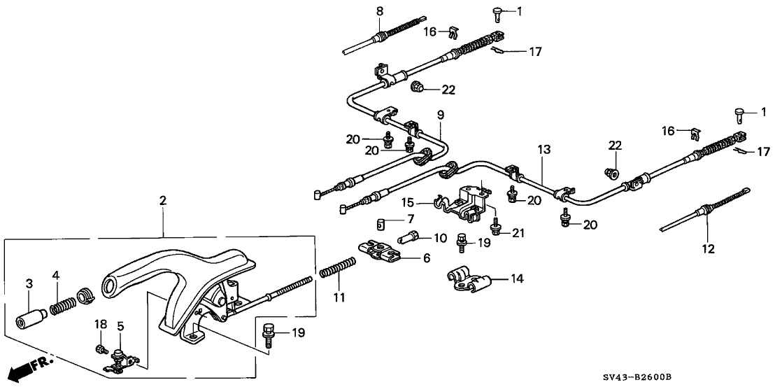 Honda New 1996-1997 Fits Honda Accord Passenger Side Parking Brake Wire A, Part # 47510-SV7-A51