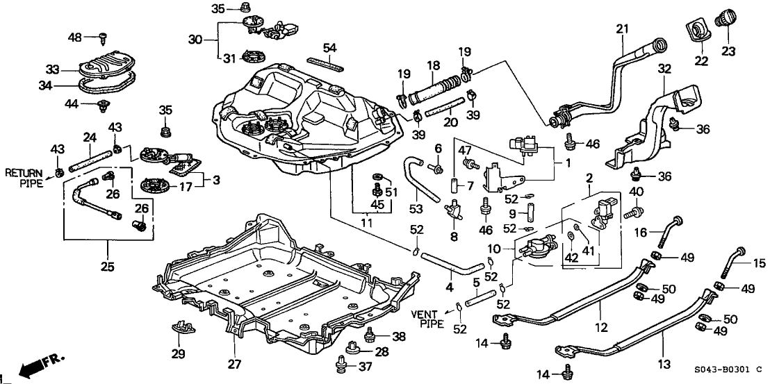 Honda New 1996-1997 Fits Honda Civic Band Assembly, Driver Side Fuel Tank Mounting, Part # 17522-S02-L00