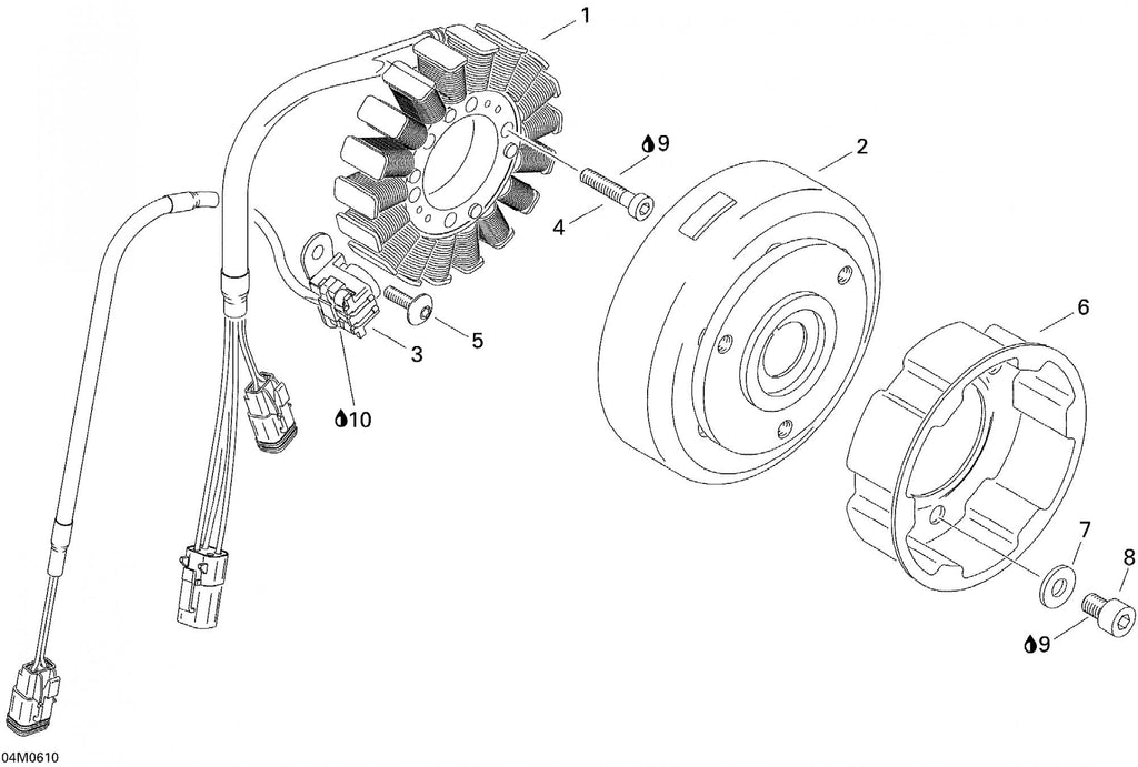 Fits 2003/2004/2006/2007 Ski-Doo MX Z 440 Racing / MX Z 440X Racing Models Flywheel, OEM Part # 410922953