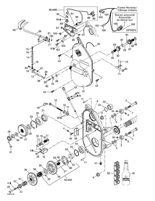 Fits 2000-2005 Ski-Doo Formula Deluxe 500/600/700 / Formula Deluxe 600/700 Models Support, Reverse, OEM Part # 504151823