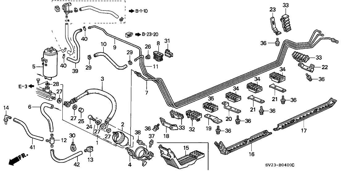 Honda New 1994 Fits Honda Accord Fuel Pipe Clamp C, Part # 91596-SV4-A01