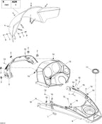 Fits 2005-2007 Ski-Doo Mach Z 1000 SDI / Mach Z 1000 SDI Adrenaline & X Models Indicator Support Door, OEM Part # 517303219