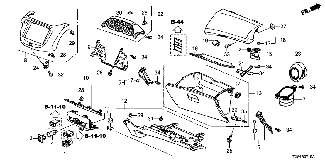 Honda New 2013-2014 Fits Honda Fit EV Cover Assy., Passenger (Lower)*NH643L* (LIGHT GRAY), Part # 77345-TX9-A01ZA