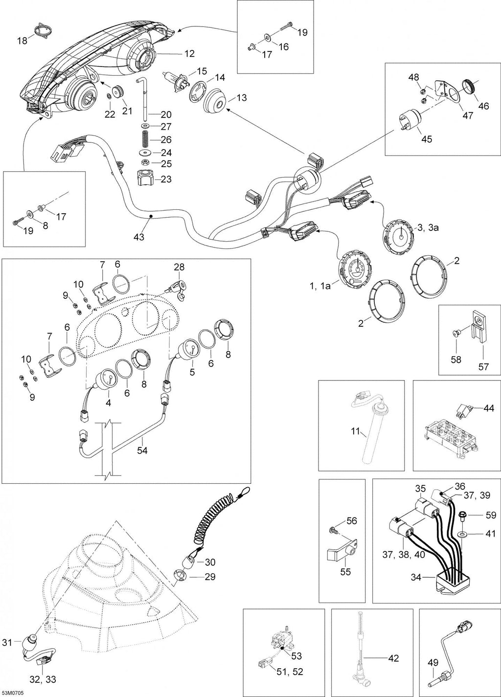 Fits 1996-2007 Ski-Doo Expedition 600 H.O. SDI / Expedition TUV 1300 (Europe) Models Bulb Holder, OEM Part # 410608300
