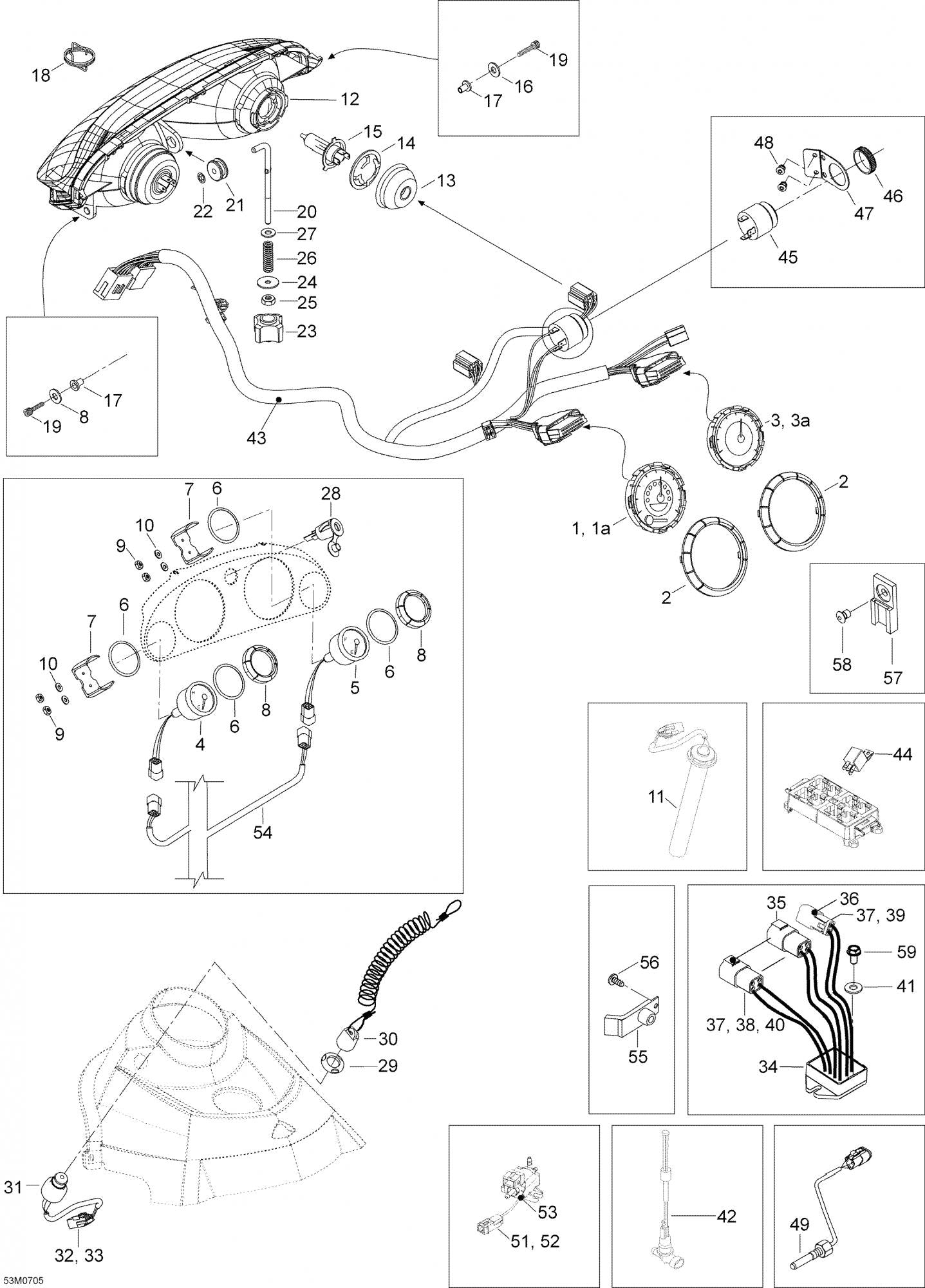 Fits 1996-2007 Ski-Doo Expedition 600 H.O. SDI / Expedition TUV 1300 (Europe) Models Bulb Holder, OEM Part # 410608300