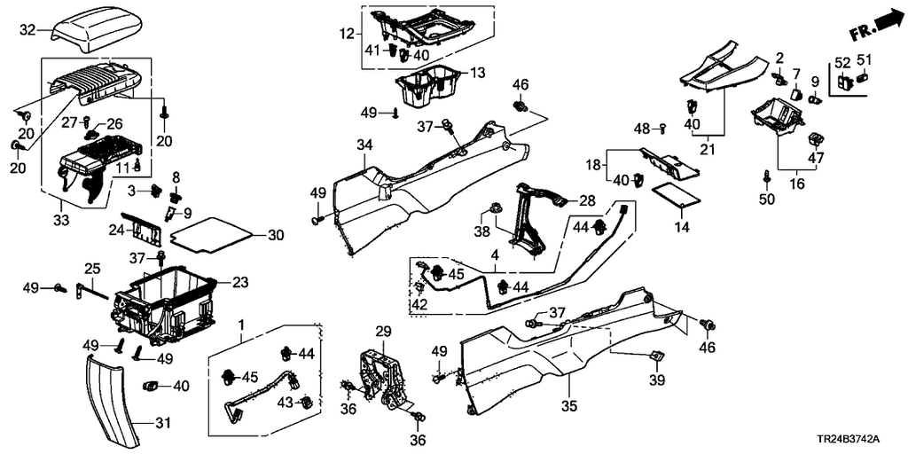 New 2014-2015 Fits Honda Civic Top Coat Assembly, Armrest (Warm Gray), Part # 83450-TT1-A11ZB