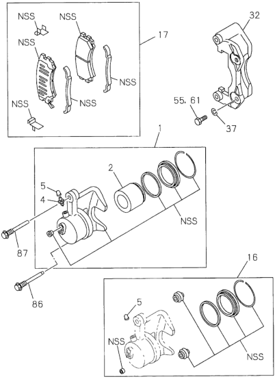 Honda New 1994-1997 Fits Honda Passport Caliper Seal Kit, Part # 89707-00810