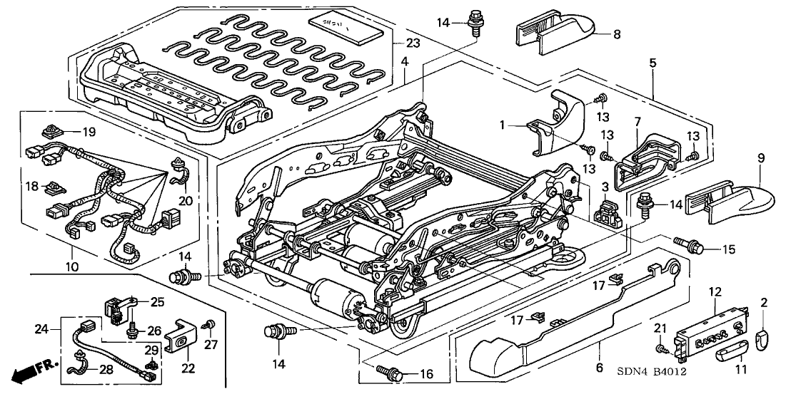 Honda New 2003 Fits Honda Accord Device, L. FR. Seat, Part # 81510-SDP-A73
