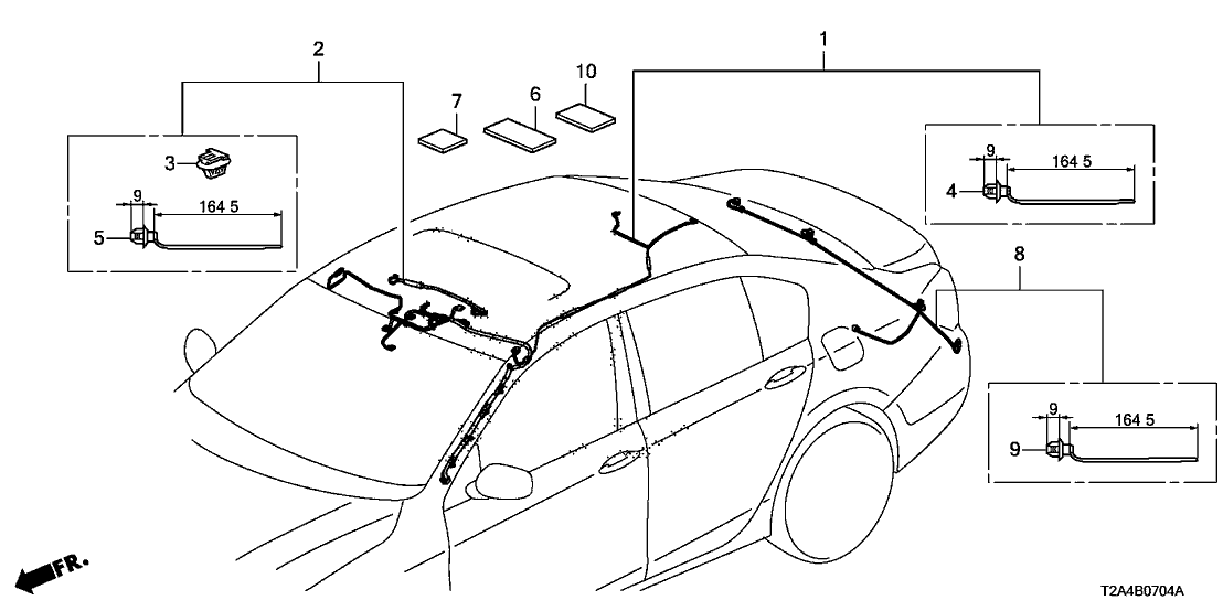 Honda New 2014 Fits Honda Accord Sunroof Wire Harness, Part # 32155-T2A-A50