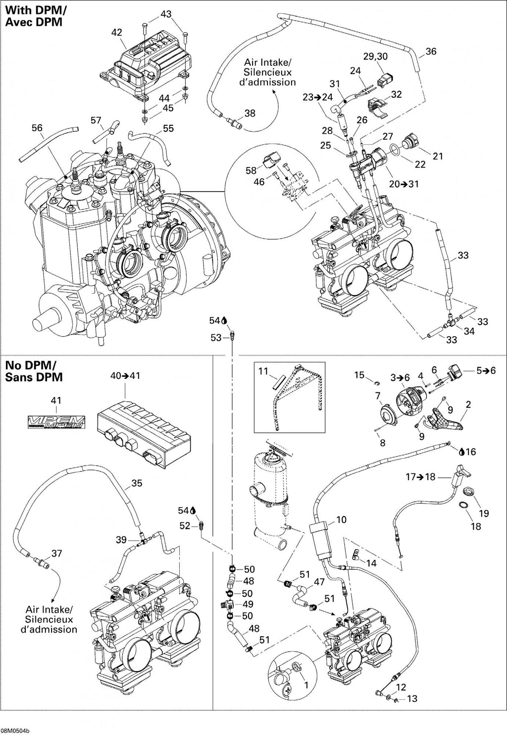 2008-2016 Fits Ski-Doo Renegade 600 Carb Press Mnfld Ass'y, OEM Part # 512060002