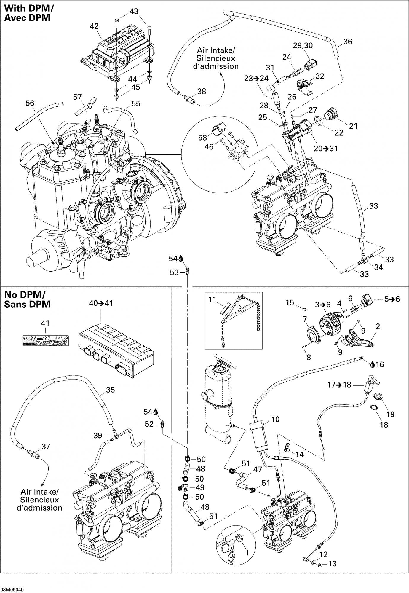 2008-2016 Fits Ski-Doo Renegade 600 Carb Press Mnfld Ass'y, OEM Part # 512060002