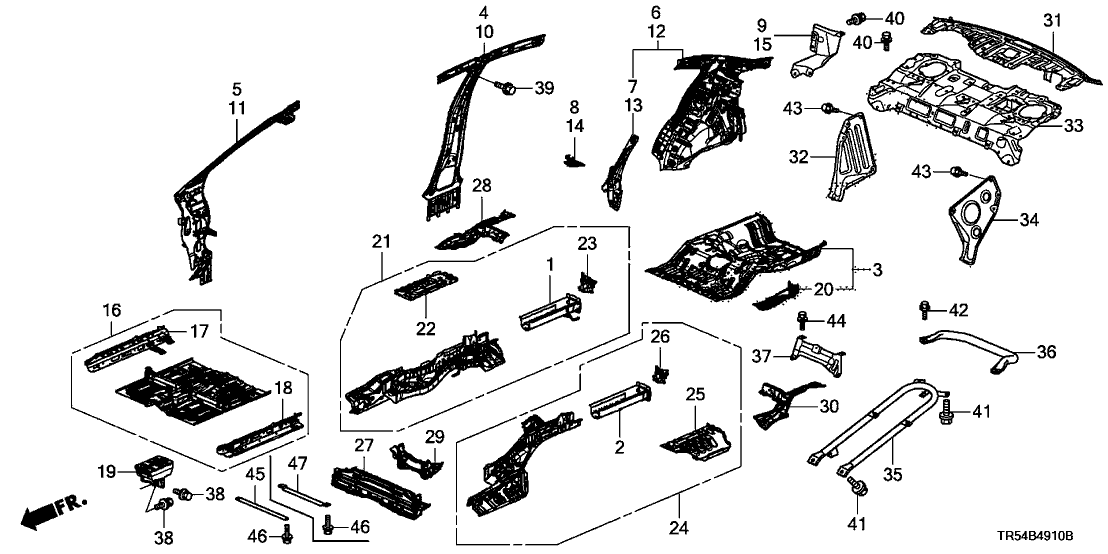 Honda New 2012-2015 Fits Honda Civic Rear Parcel Shelf, Part # 66500-TR5-A00ZZ