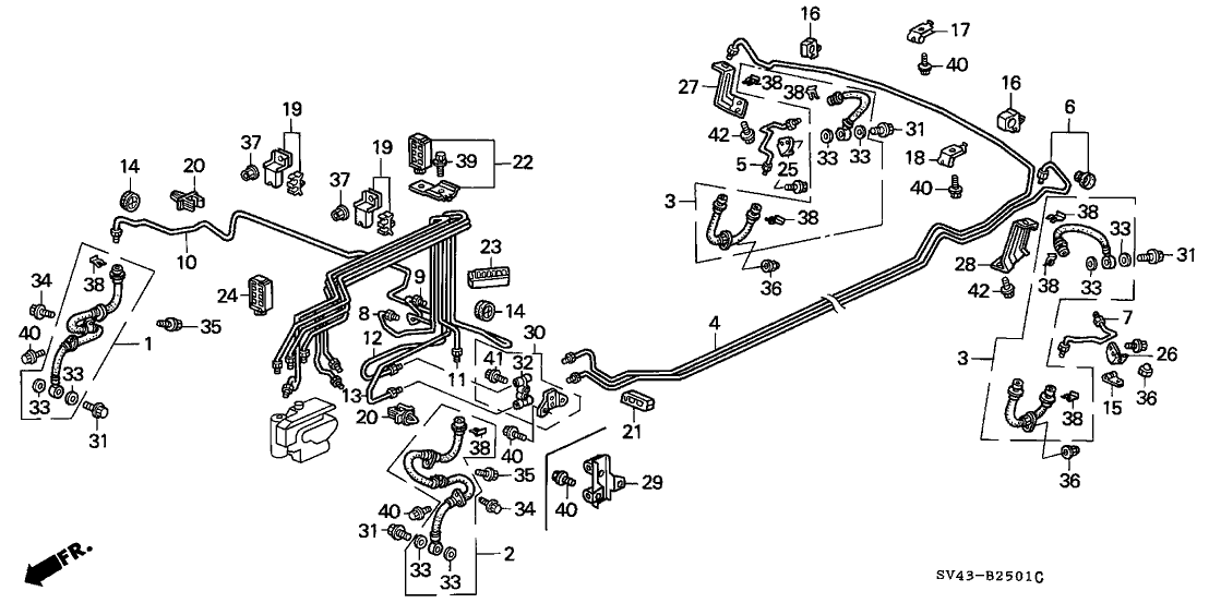 Honda New 1994-1995 Fits Honda Accord Brake Pipe U, Part # 46374-SV4-A51