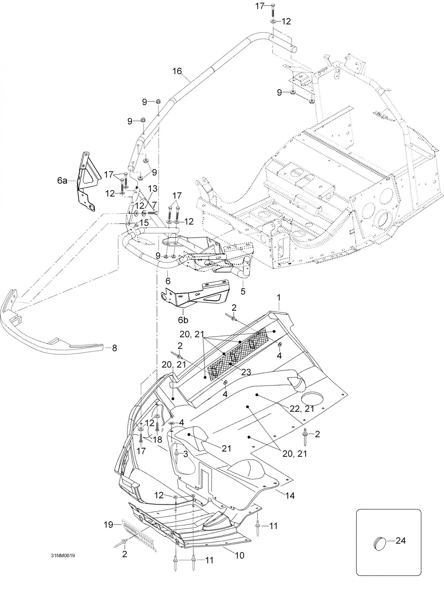 Fits 2005-2007 Ski-Doo Expedition TUV 1300 (Europe) / Expedition TUV V800 Models Grill, OEM Part # 605352541
