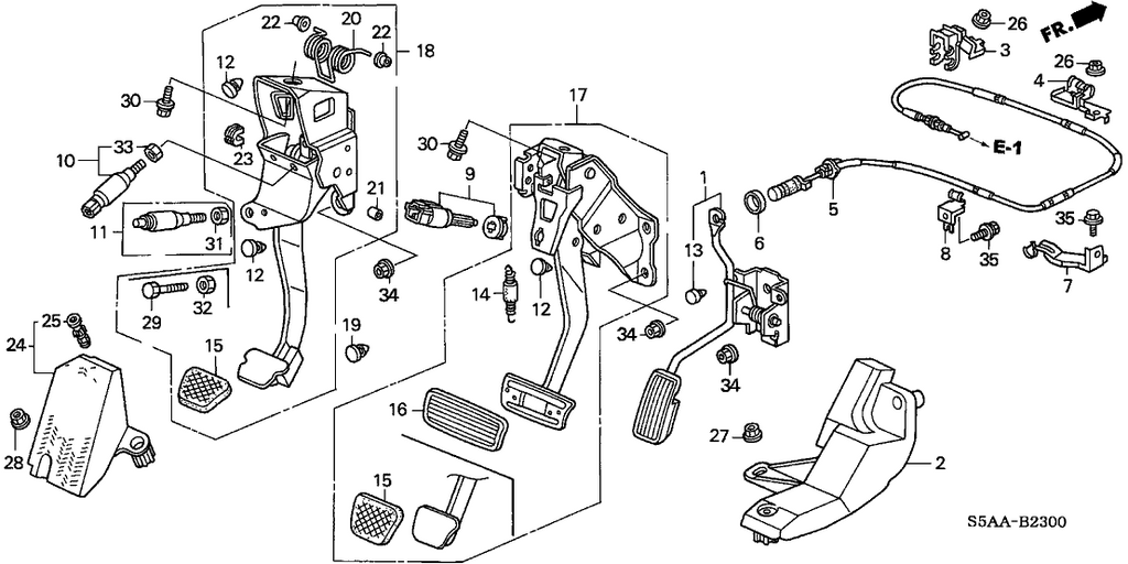 New 2001-2005 Fits Honda Civic Stay B, Actuator Wire, Part # 17882-PLM-A00