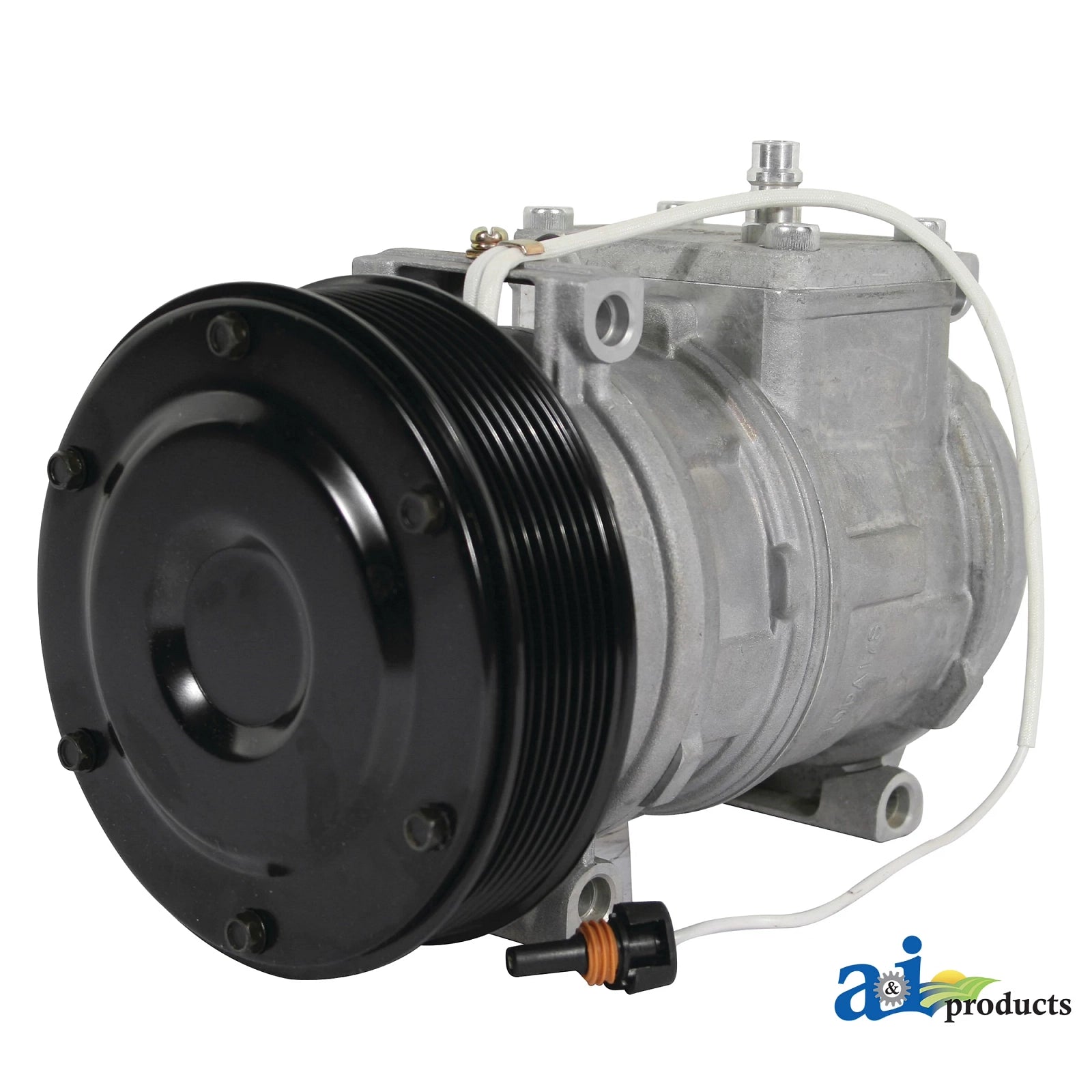 A-AH169875: John Deere A-AH169875 Air Conditioner Compressor with Clutch, 12 Volt