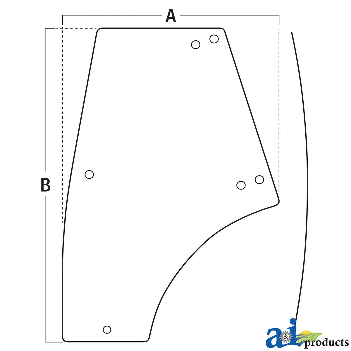 A-CE18612: Fits John Deere A-CE18612 Left Side Door Windowpane – Replacement