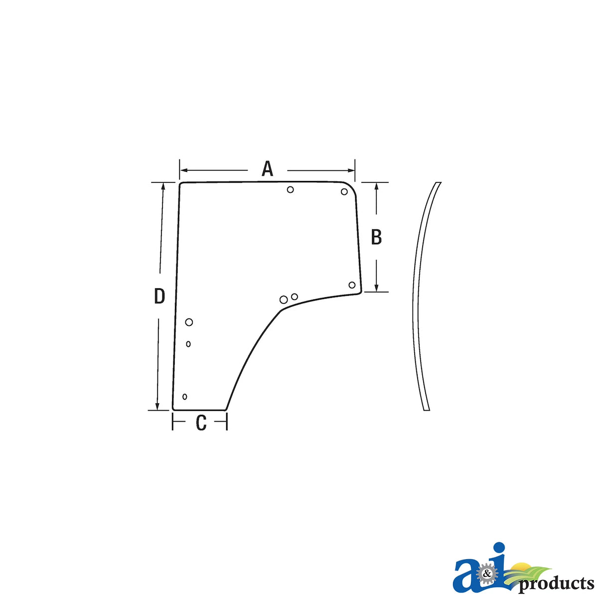 A-L174348: Fits John Deere A-L174348 GLASS, Left Side DOOR – Replacement