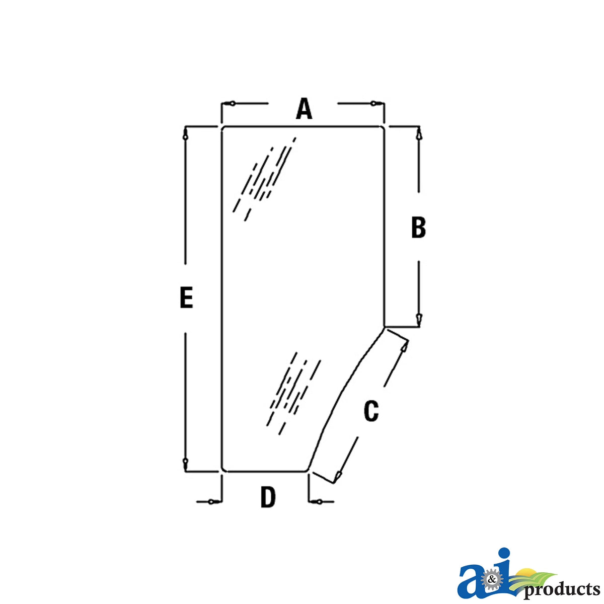 A-R131163: Fits John Deere A-R131163 Left Side Glass Door – Replacement