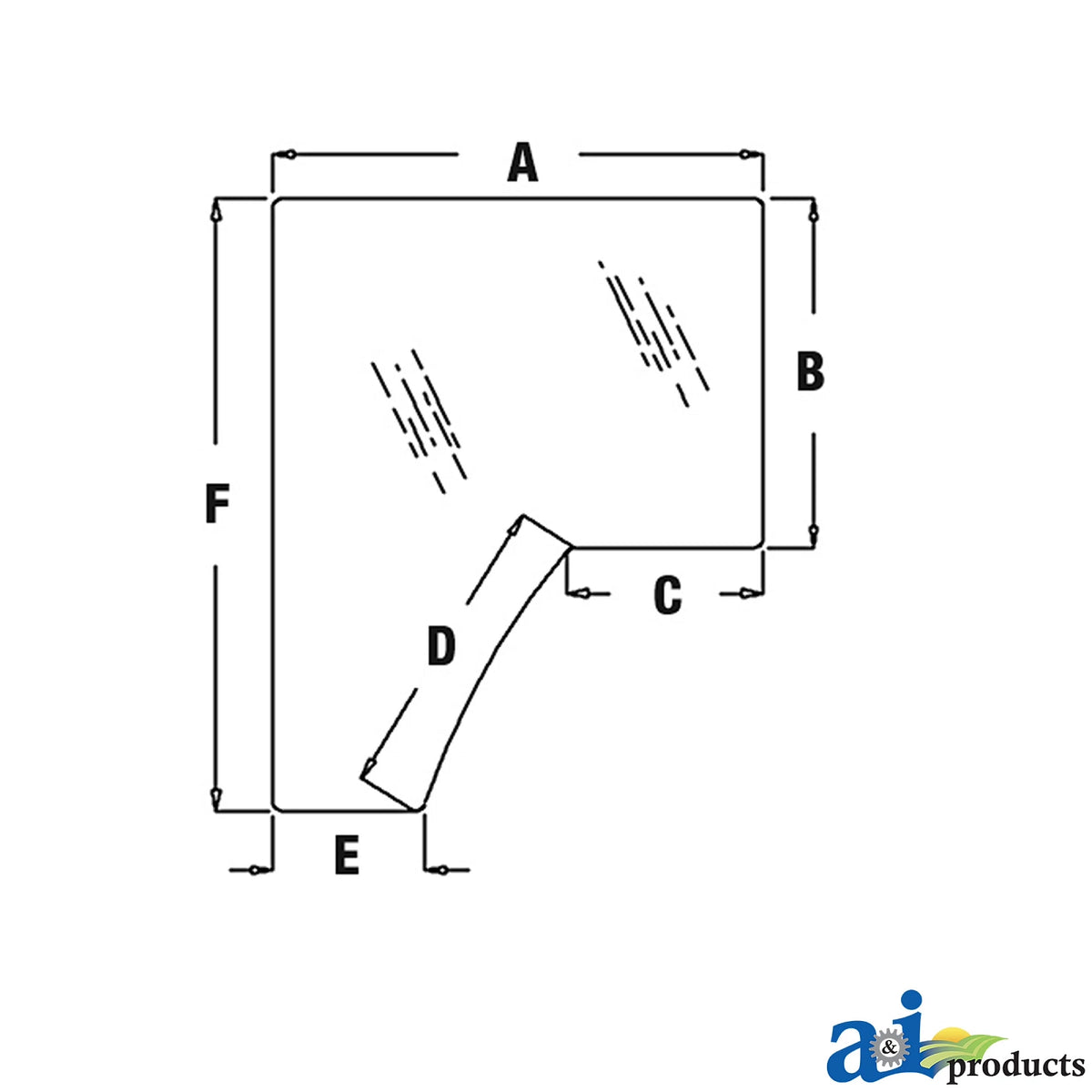 A-R157210: Fits John Deere A-R157210 Left Side Door Windowpane – Replacement