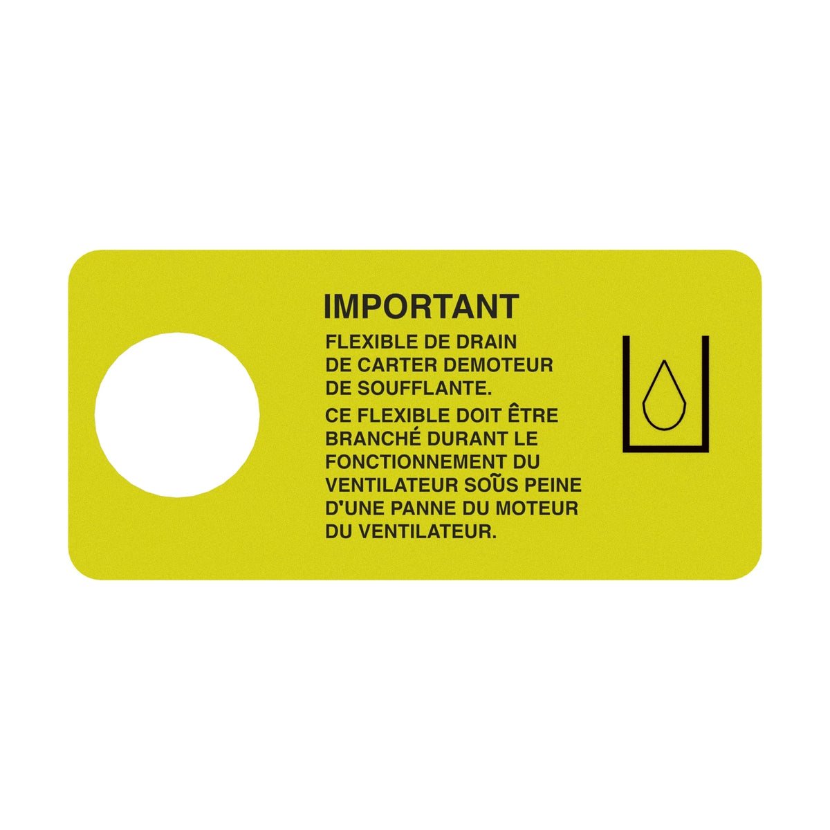 A79533: Fits John Deere A79533 Case Drain Label, French – Genuine OEM