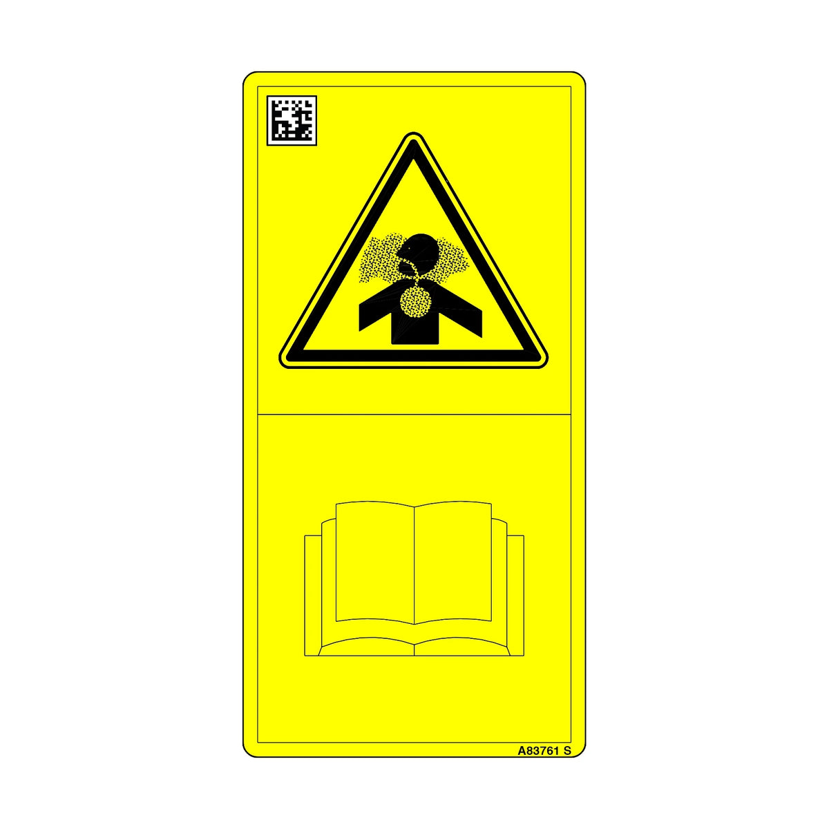 A83761: Fits John Deere A83761 Caution Wing Crush Text Free Label – Genuine OEM