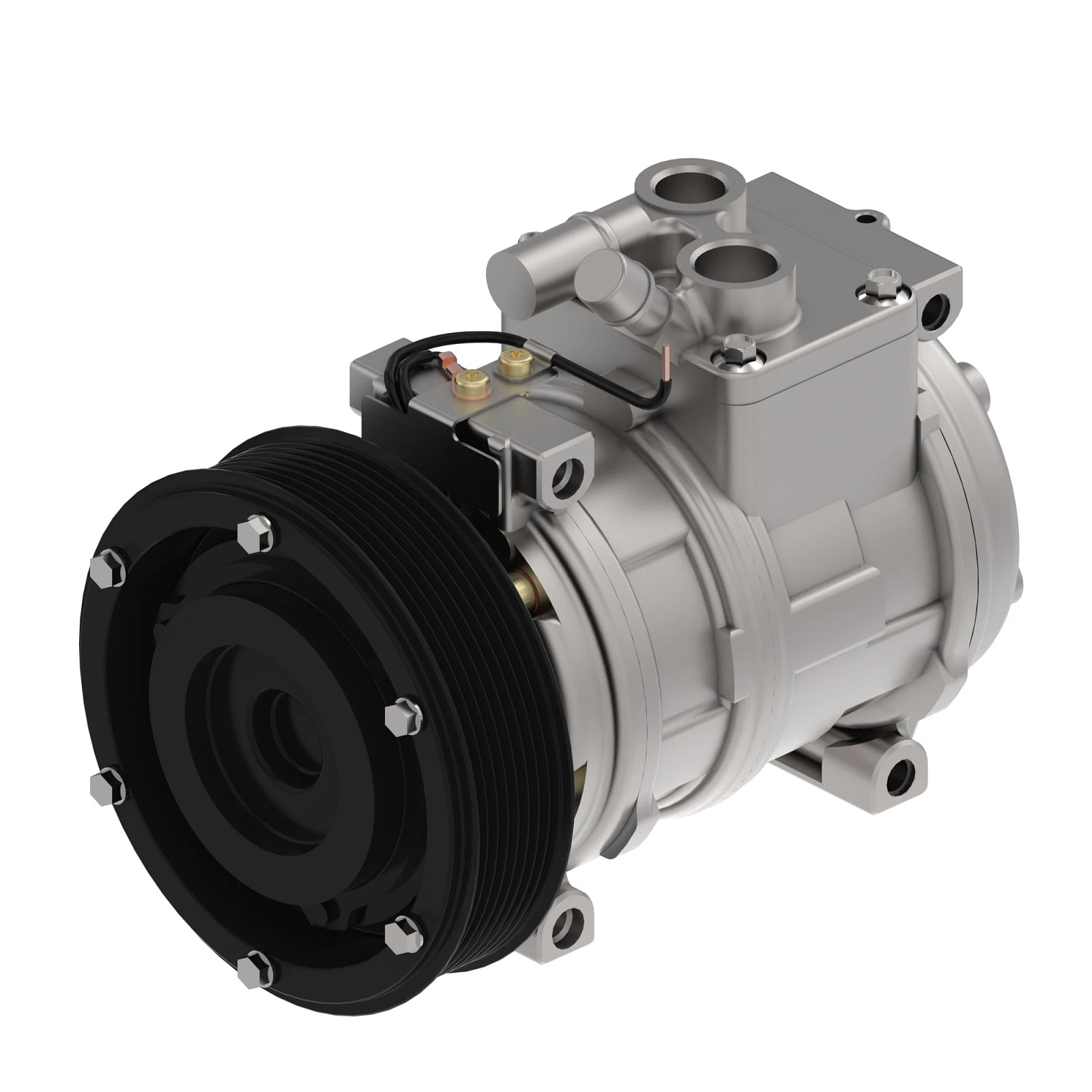 AH169875: John Deere AH169875 Air Conditioner Compressor with Clutch and MOS2 Coating, 12 Volt