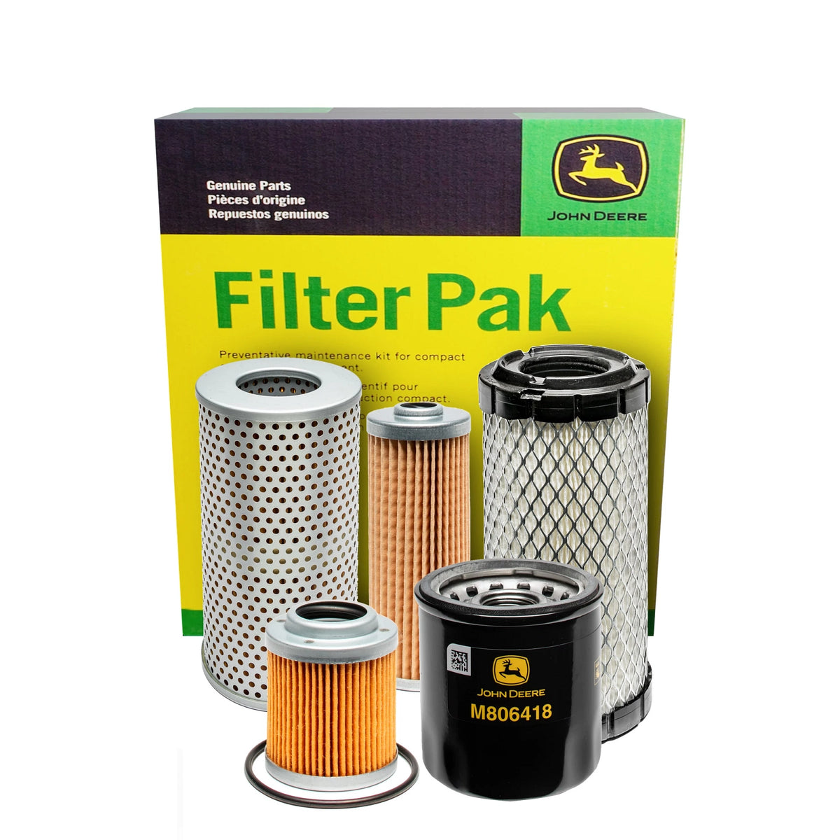 AT534484: Fits John Deere AT534484 1000 Hour Filter Pak for Compact Construction – Genuine OEM