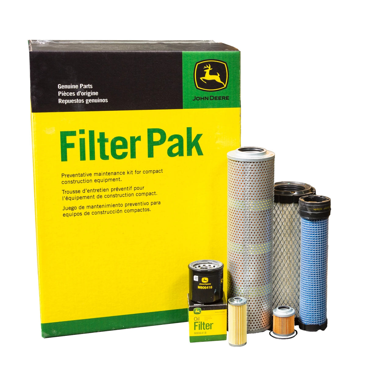 AT534505: Fits John Deere AT534505 1000 Hour Filter Pak for Compact Construction – Genuine OEM