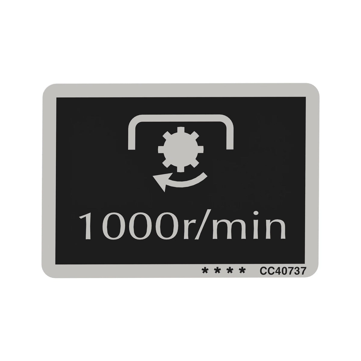 CC40737: Fits John Deere CC40737 1000 R/Min Label – Genuine OEM