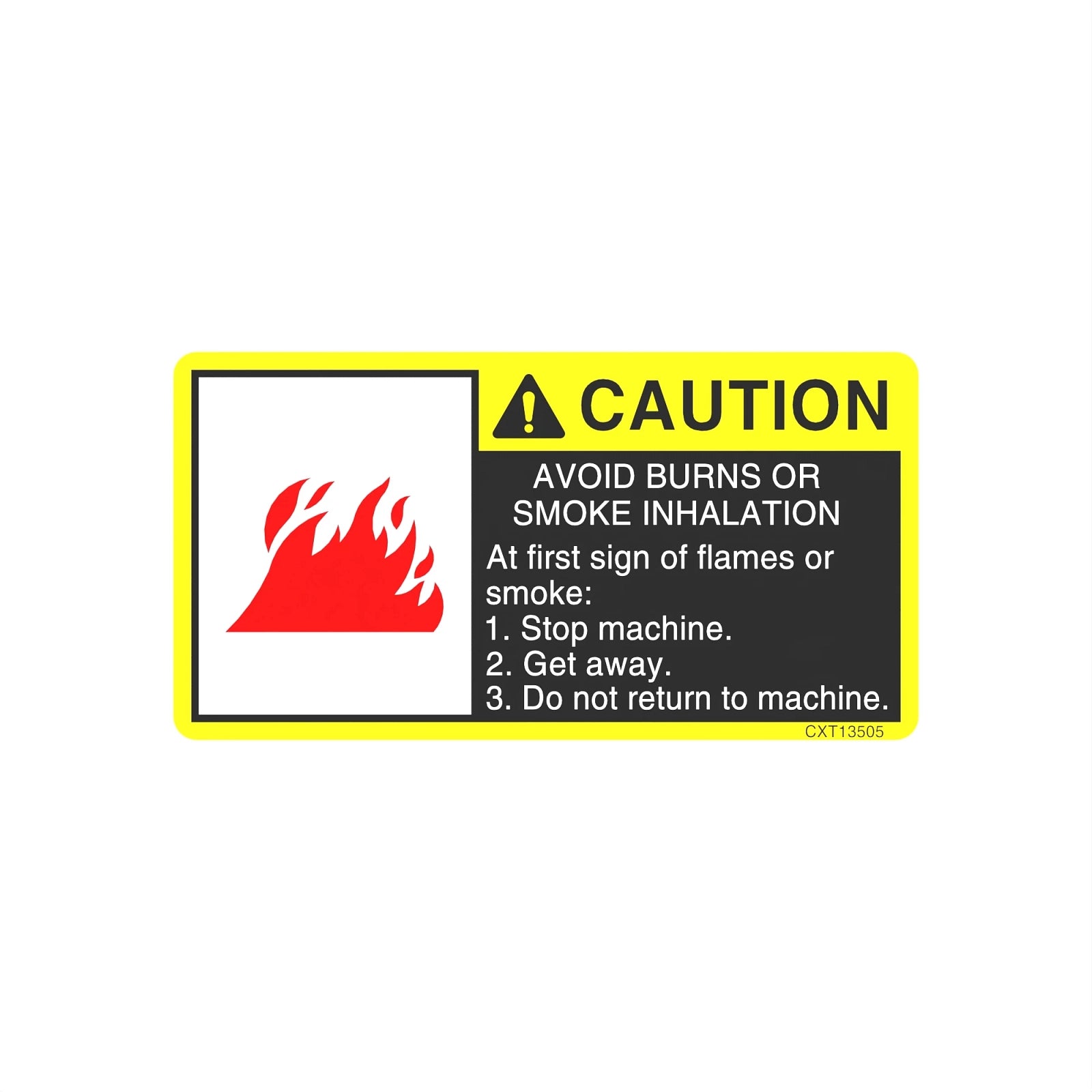 CXT13505: Fits John Deere CXT13505 Fire Safety Label, English – Genuine OEM
