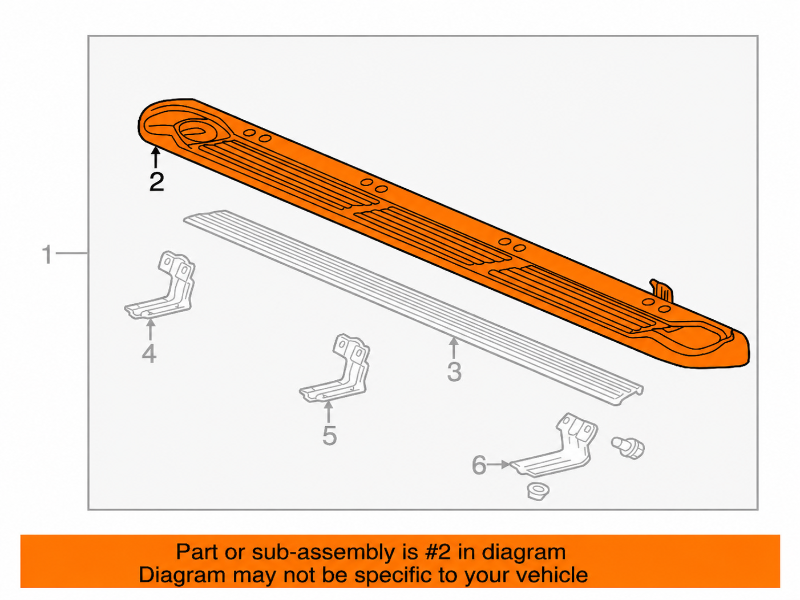 Fits 1998-2004 Ford F-150 regular cab LH running board step pad / tread pad, Part # F85Z16N455BAA