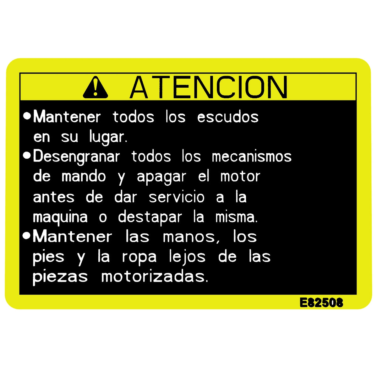 E82508: Fits John Deere E82508 Safety Sign, General Caution Label – Genuine OEM