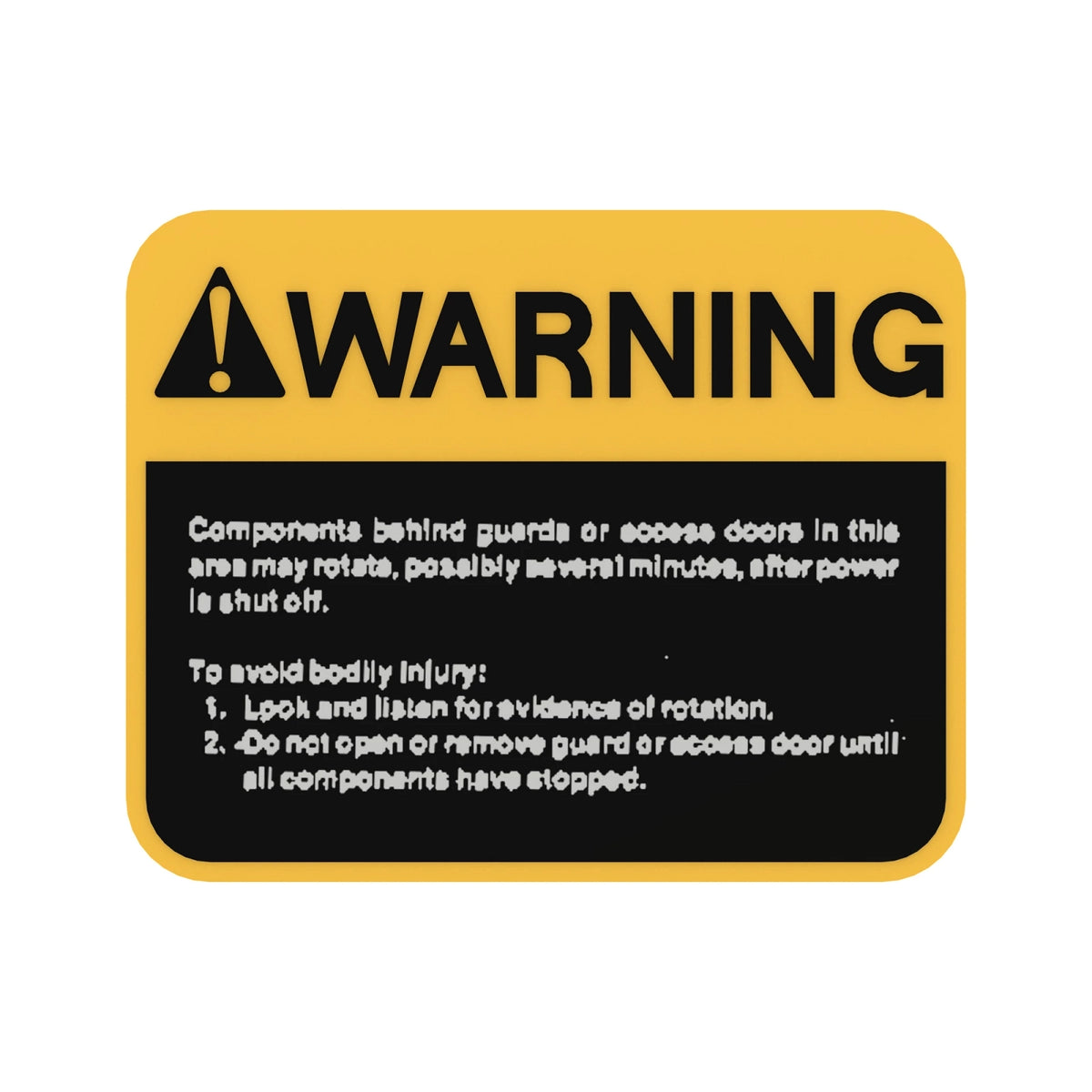 E82849: Fits John Deere E82849 Cutterhead Rotation Warning Label – Genuine OEM