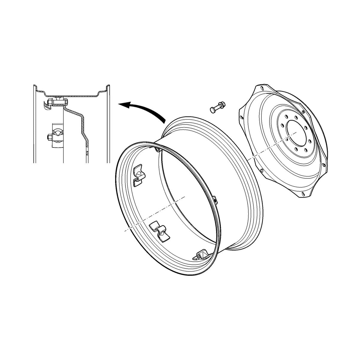 ER491657: Fits John Deere ER491657 Rim and Wheel Center – Genuine OEM