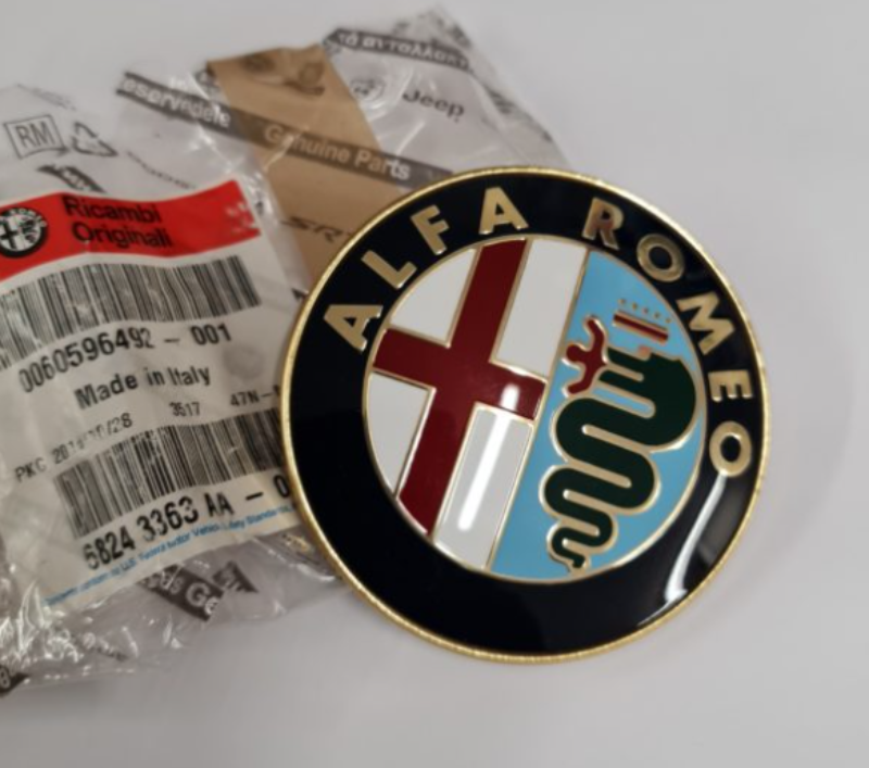 Fits Alfa Romeo 75mm Front / Rear Grille Trunk Emblem Logo, OEM Part # 60596492