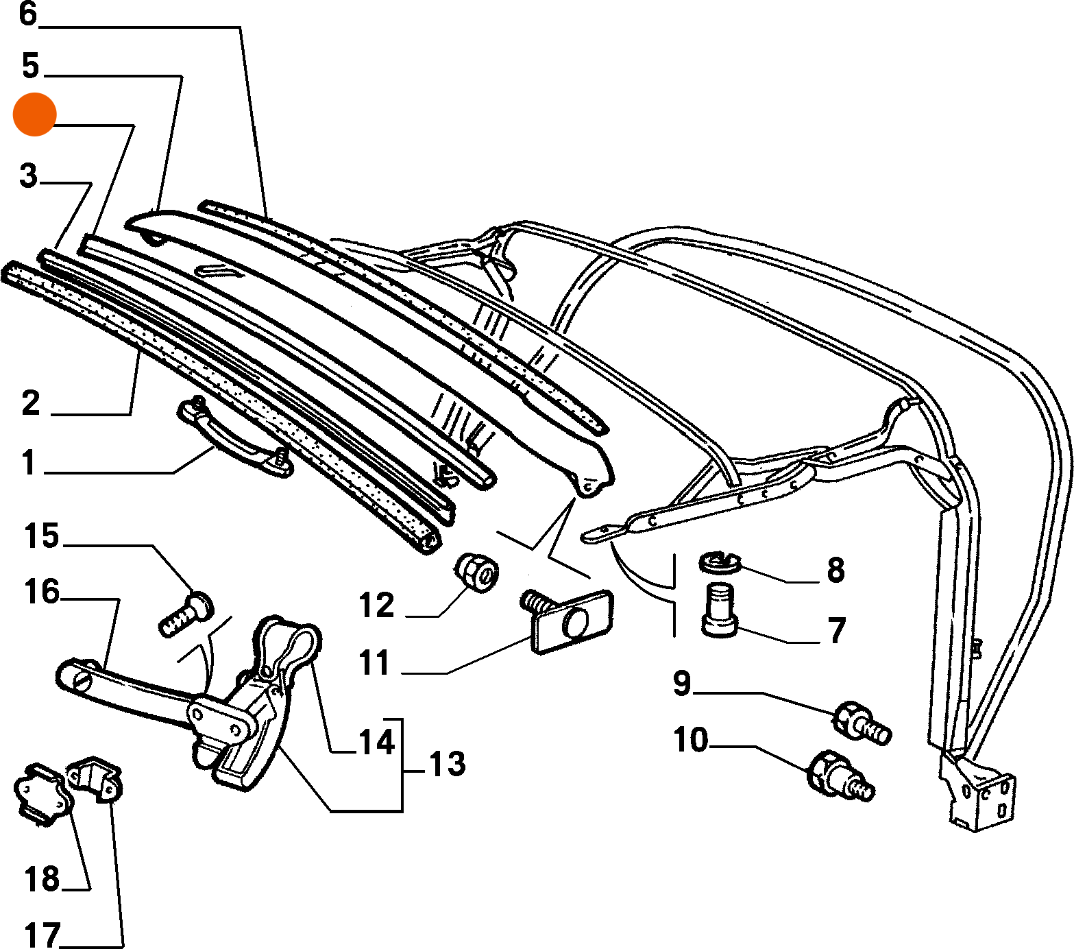 Fits Alfa Romeo Spider Convertible Top Roof Panel Molding, OEM Part # 60717923