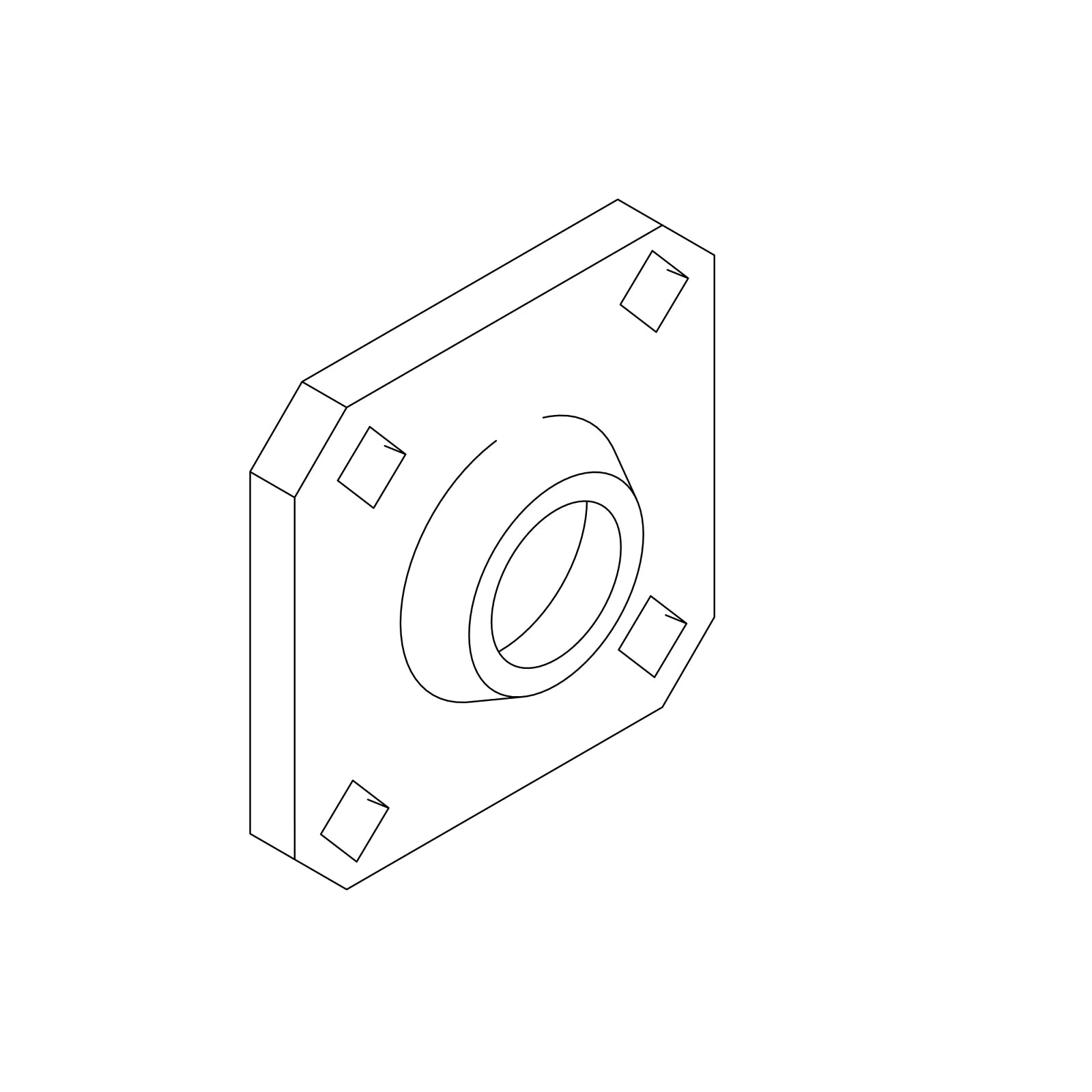 H113626: John Deere H113626 4-Hole Flanged Bearing Housing