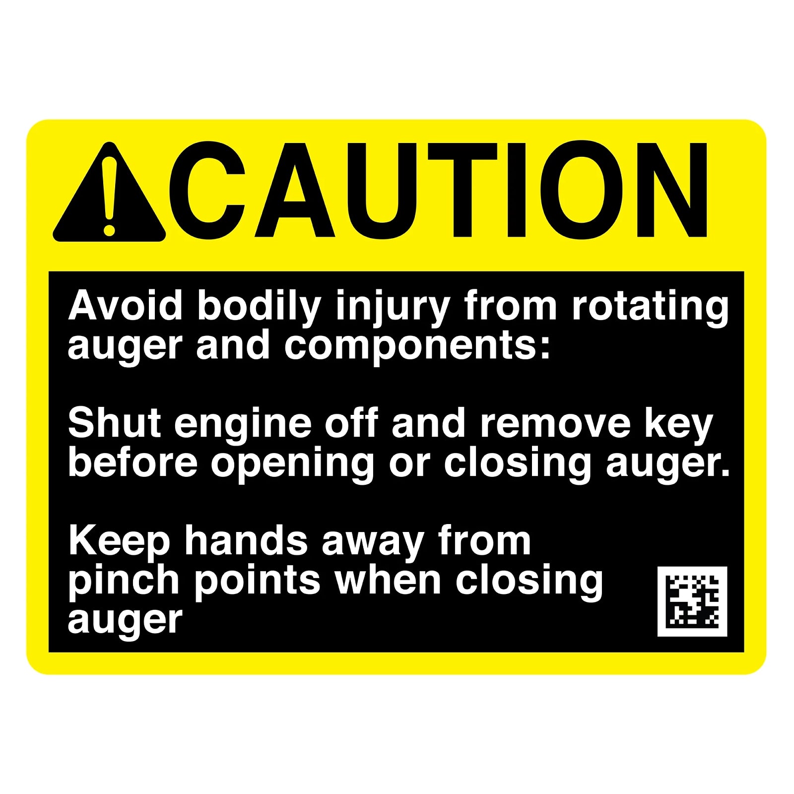 H151397: Fits John Deere H151397 Folding Auger Caution Sign – Genuine OEM