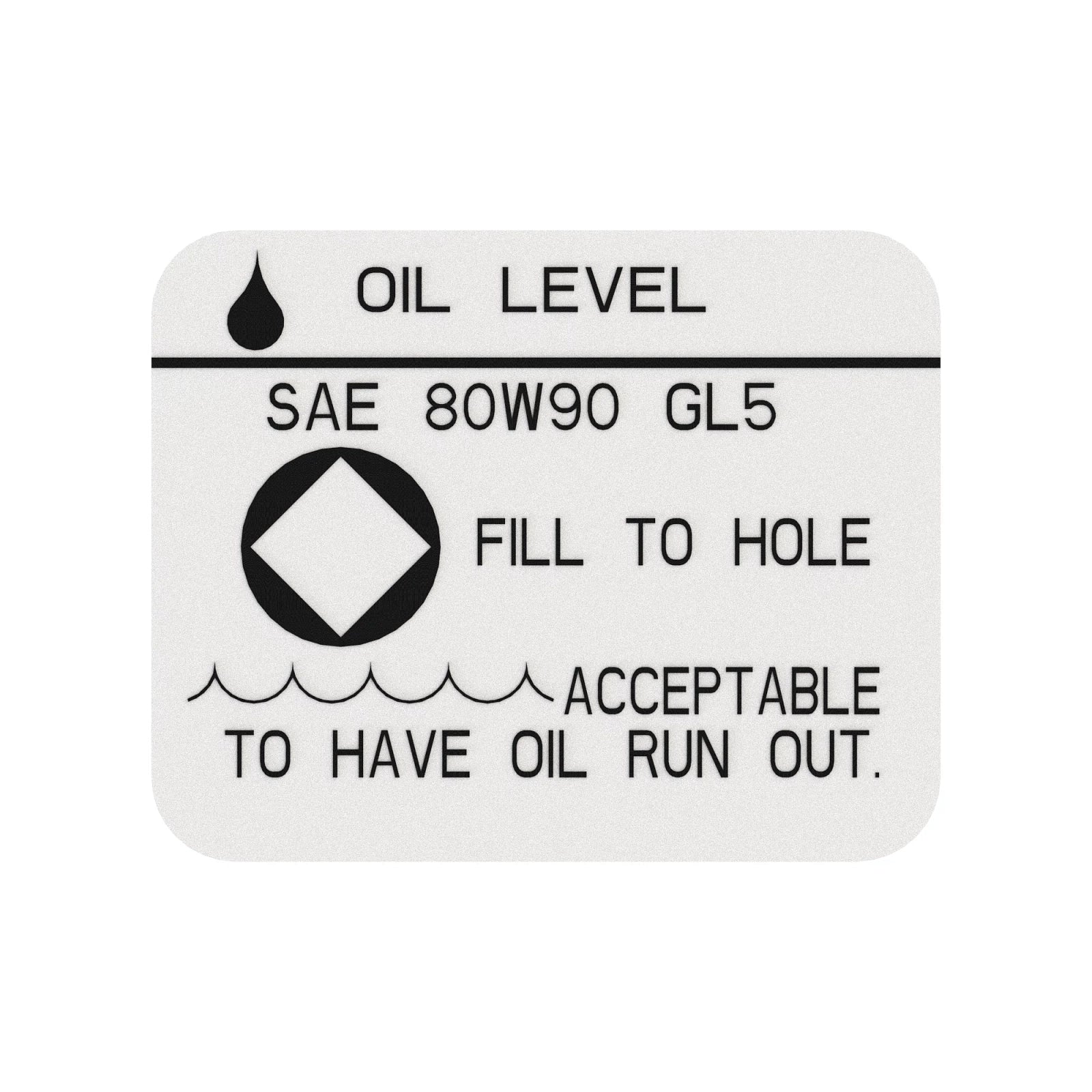 H154332: Fits John Deere H154332 Final Drive Oil Level Label – Genuine OEM