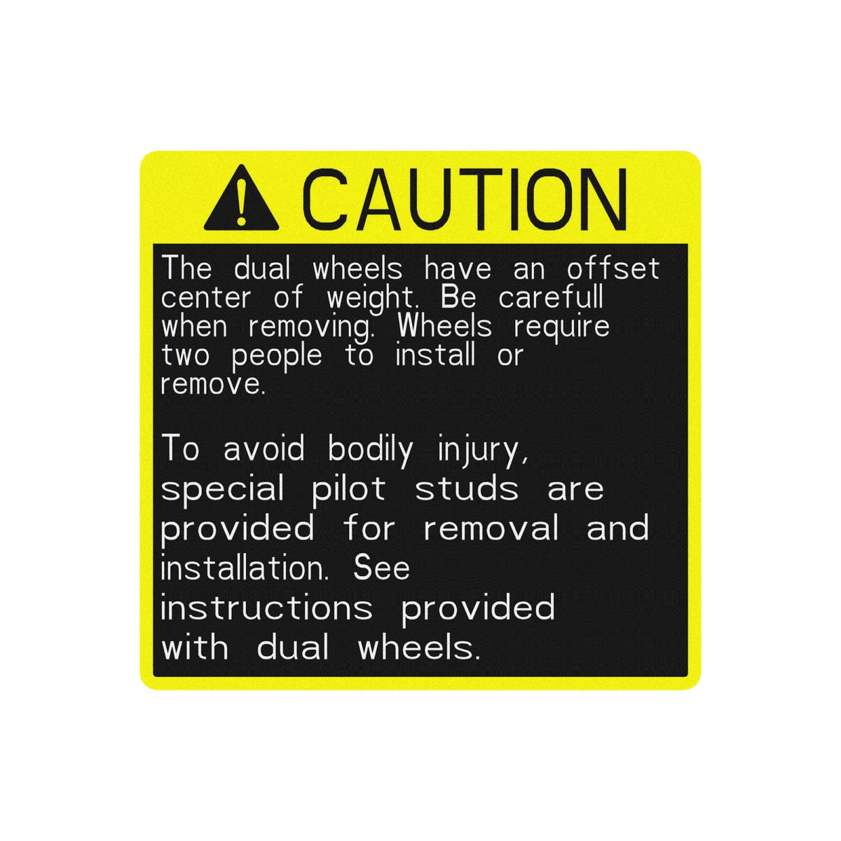 H158975: Fits John Deere H158975 Dual Wheels Label – Genuine OEM
