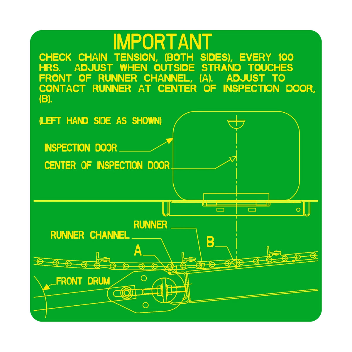 H160701: Fits John Deere H160701 Feederhouse Adjust Label – Genuine OEM