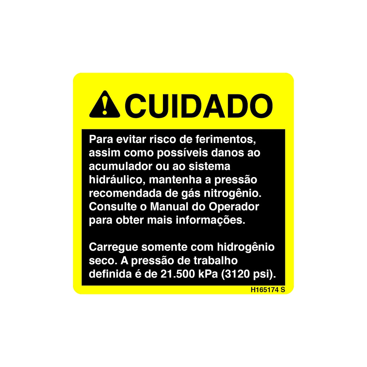 H165174: H165174: Accum Caution Label, Portuguese