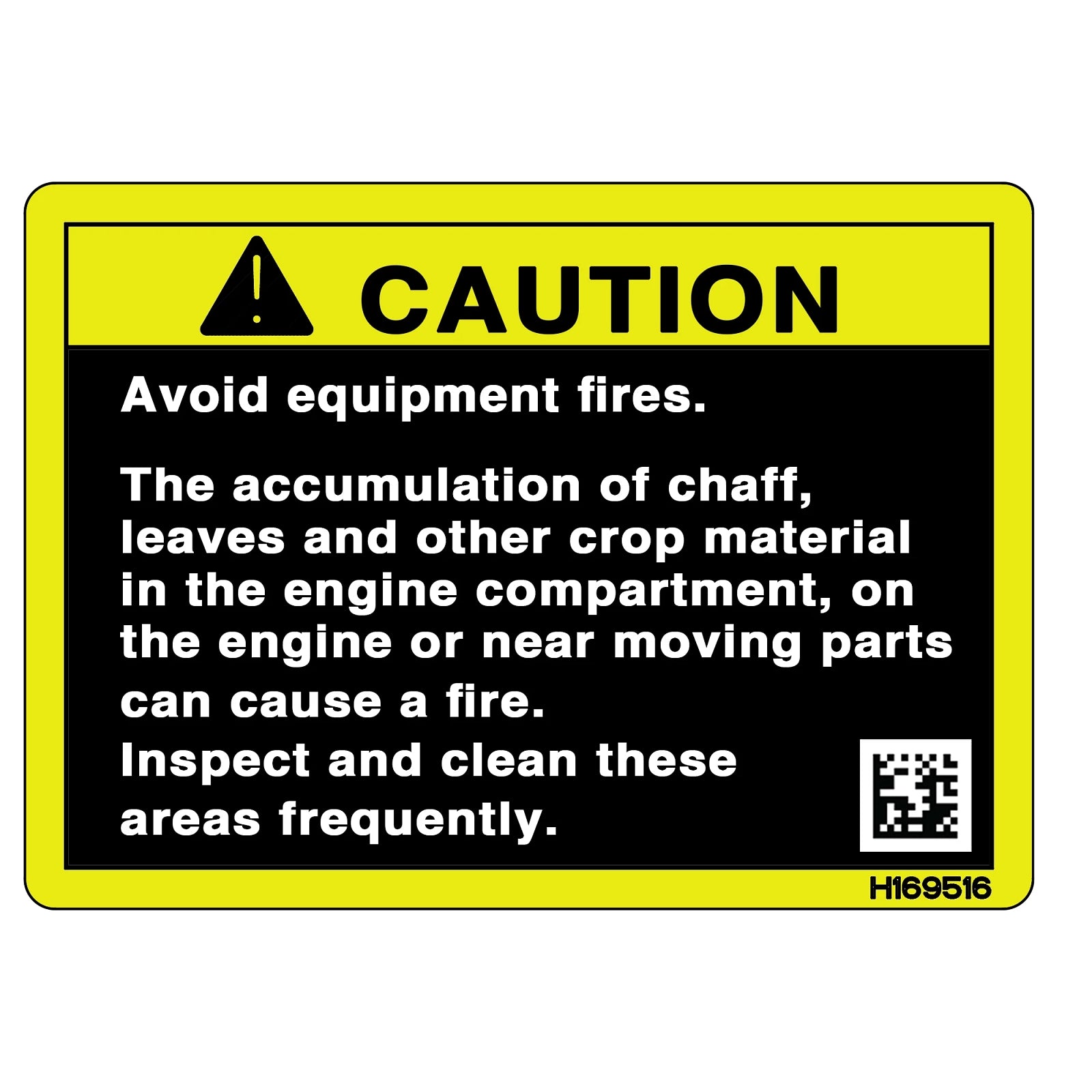 H169516: Fits John Deere H169516 Safety Sign, Caution – Genuine OEM