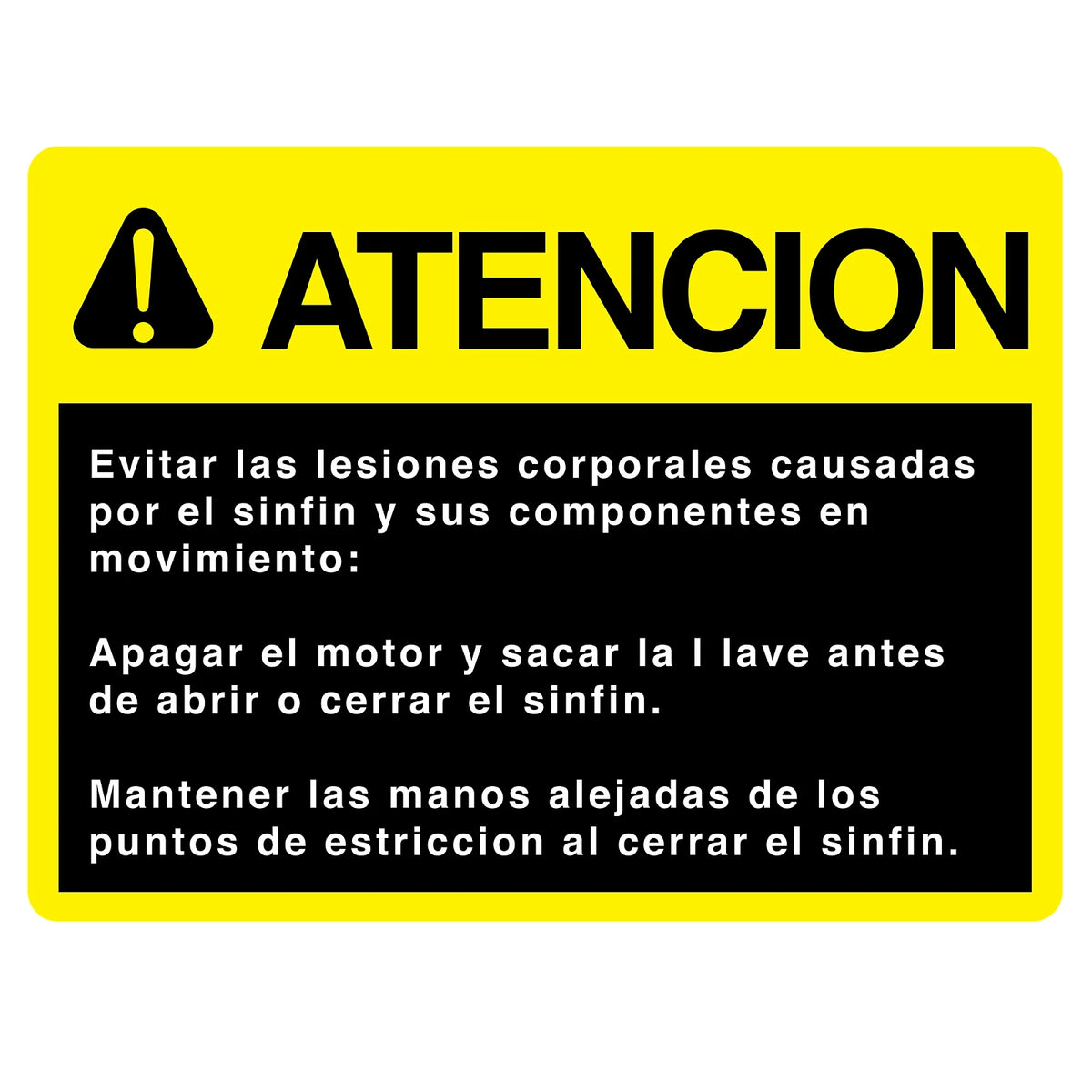 H170118: Fits John Deere H170118 Spanish Folding Auger Caution Sign – Genuine OEM