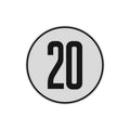 H207515: H207515: Speed Indicator Label, 20KM
